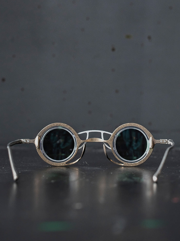 RIGARDS<br> TITANIUM frame sunglasses / ANTIQUE GOLD FRAME x SILVER CLIP / RG0105TI