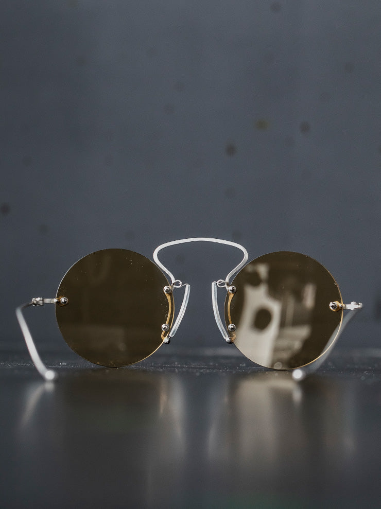 RIGARDS × UMA WANG <br>STAINLESS STEEL frame sunglasses / VINTAGE SILVER / RG00UW9