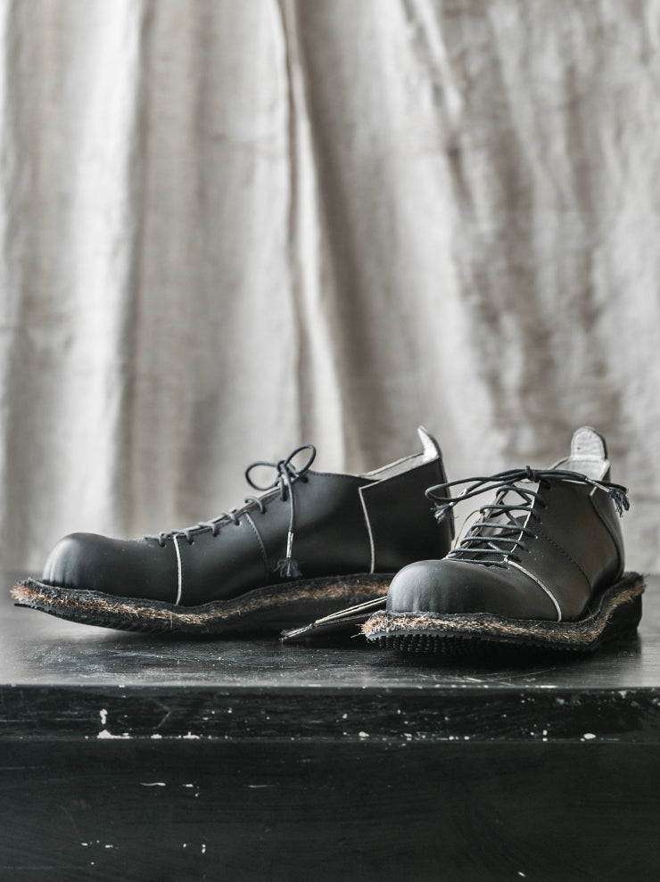 MATTHIAS WINKLER<br> MENS Dead Stock Cow Leather Shoes FLOSS / Black