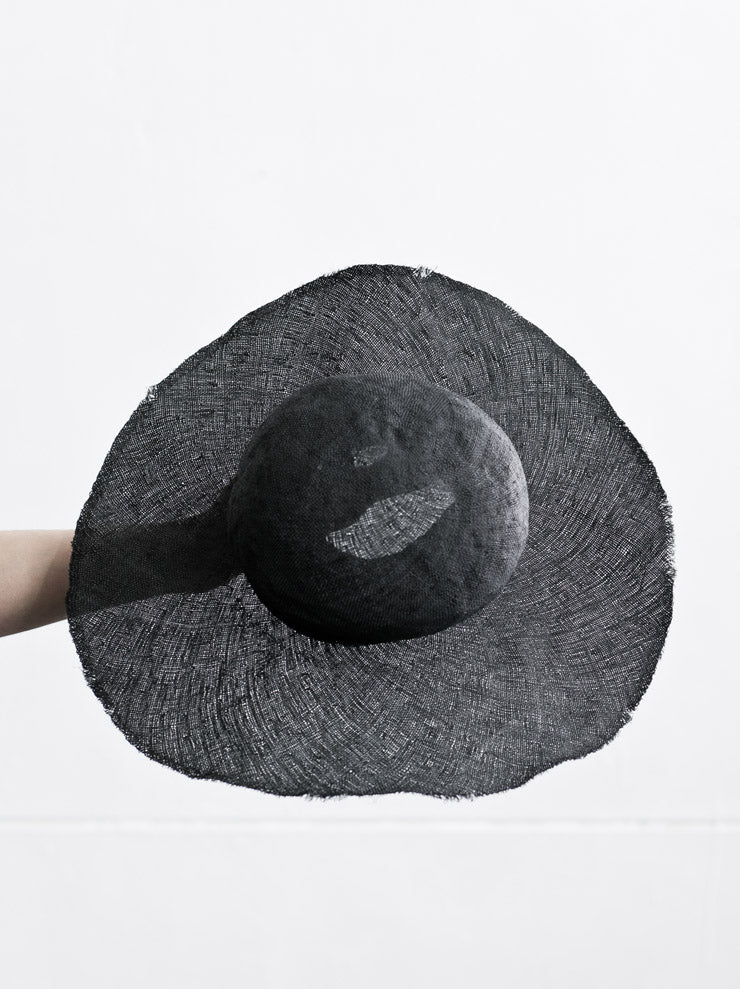 HORISAKI<br> Long brim straw hat BLACK