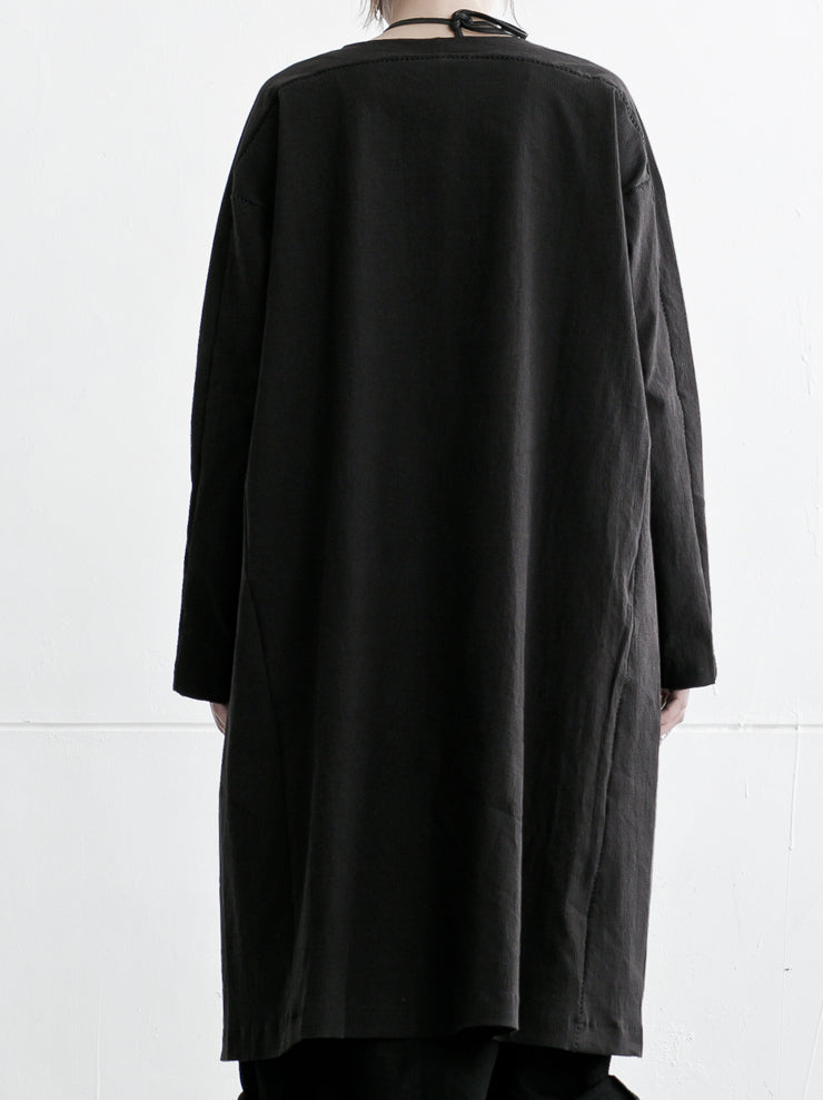 A DICIANOVEVENTITRE <br>Women's Cotton Linen Stretch Dress V01 / BLACK