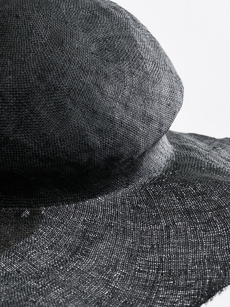 HORISAKI<br> Long brim straw hat BLACK