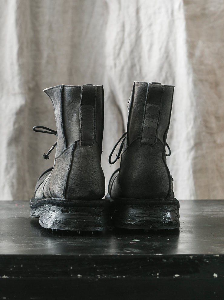 MATTHIAS WINKLER<br />MENS Antique Leather Boots / PATCH WORK BLACK