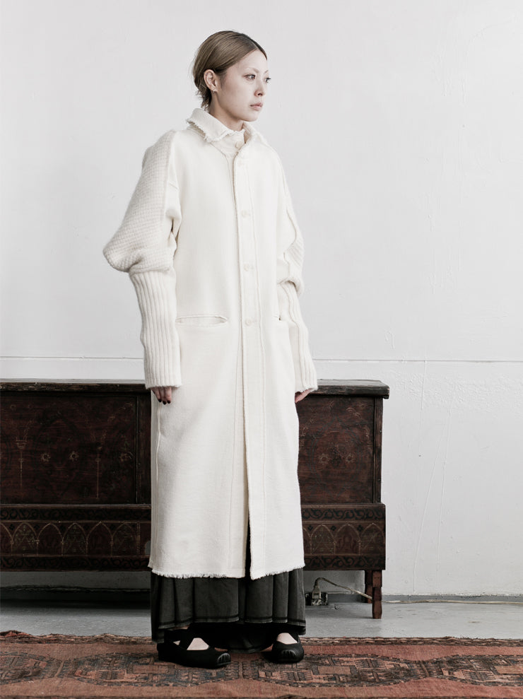 Phaédo<br> long coat WHITE