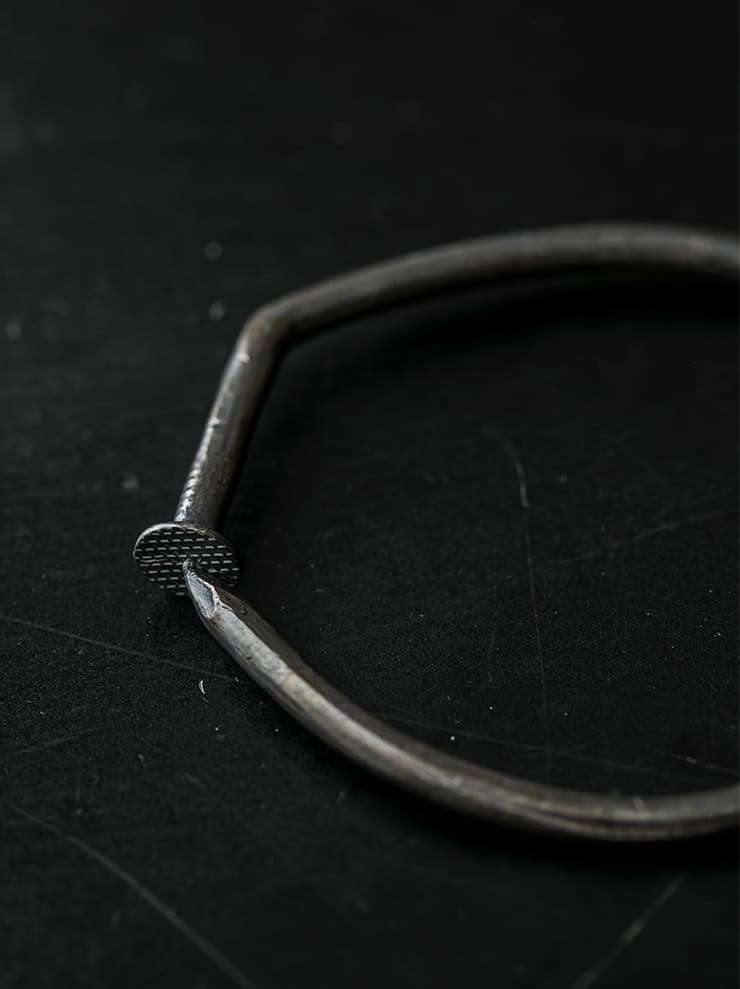 GUIDI, Silver spiral bracelet G-SPB3