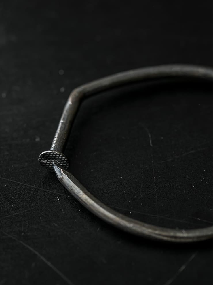 GUIDI<br> Silver spiral bracelet G-SPB3