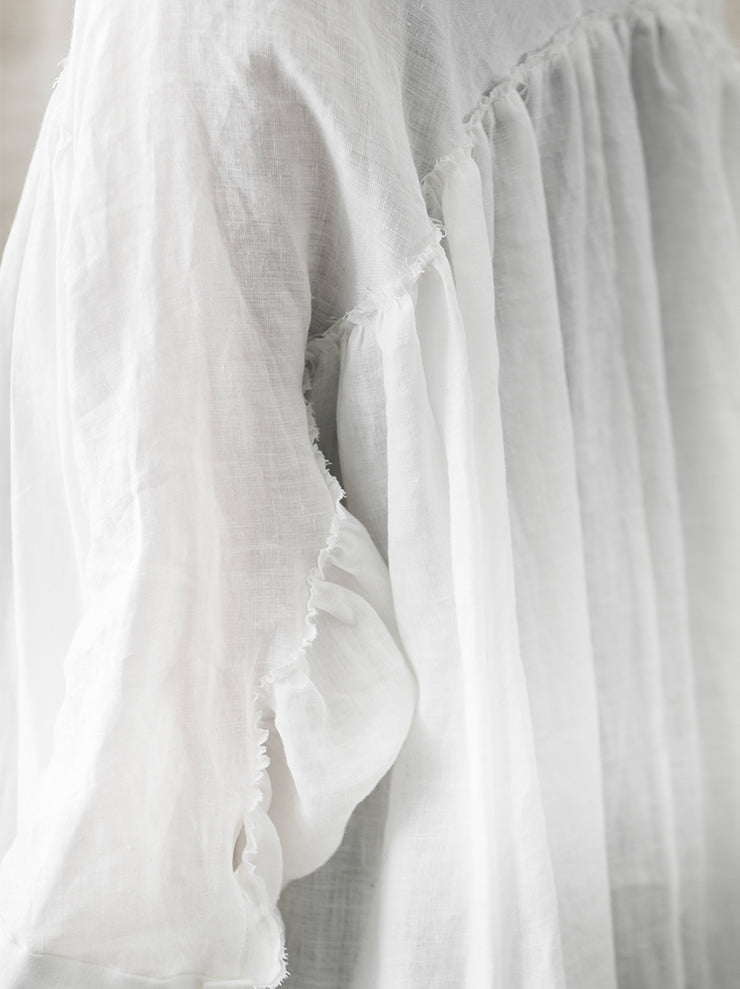 individual sentiments<br> WOMENS Linen shirt dress WHITE