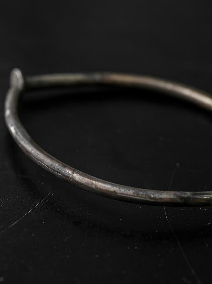 GUIDI<br> Silver bronze spiral bracelet G-SPB2BR