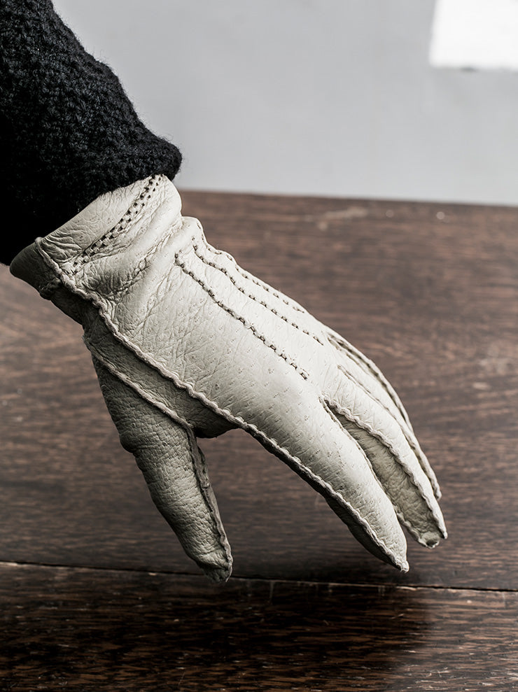EMATYTE<br> Unisex peccary leather gloves ECRU