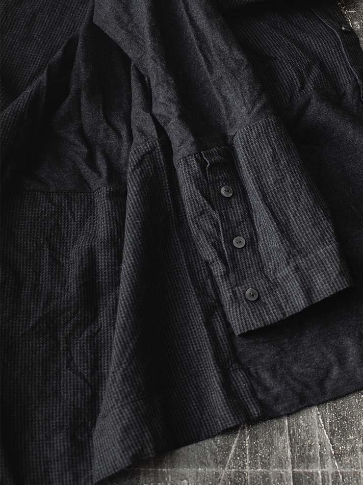 ATELIER SUPPAN<br> MENS mixed material wool pocket shirt