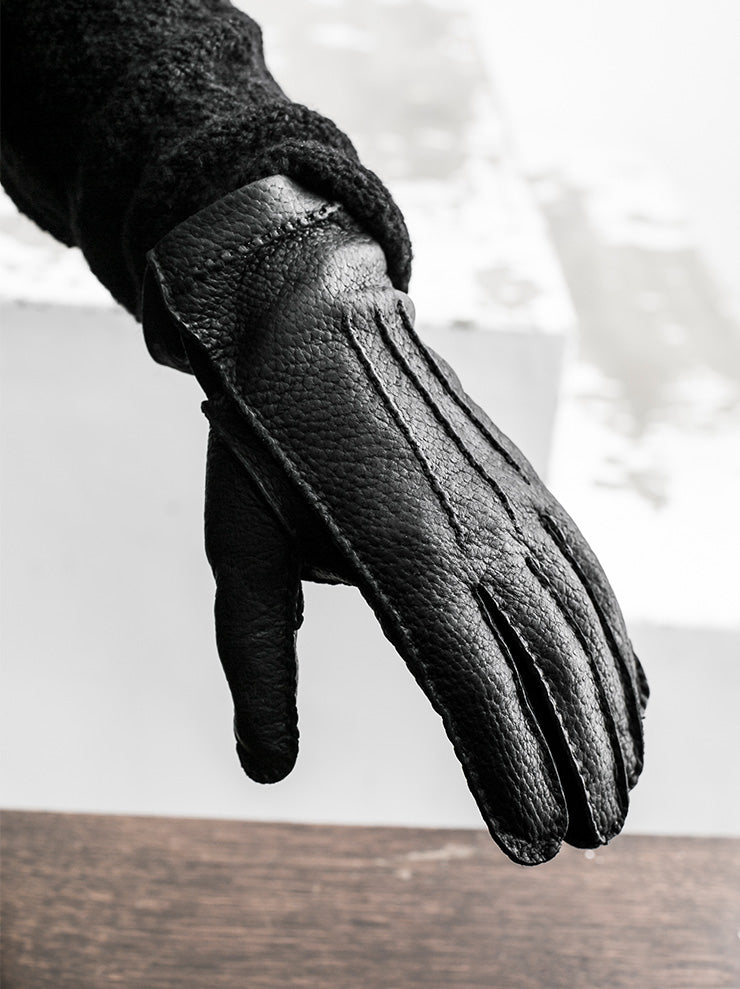 EMATYTE<br> Unisex peccary leather gloves BLACK