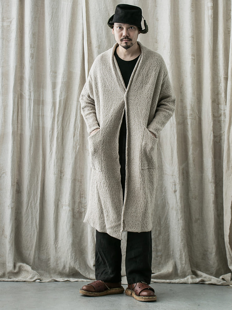 DANIEL ANDRESEN<br> IRIS long knit coat / ECRU