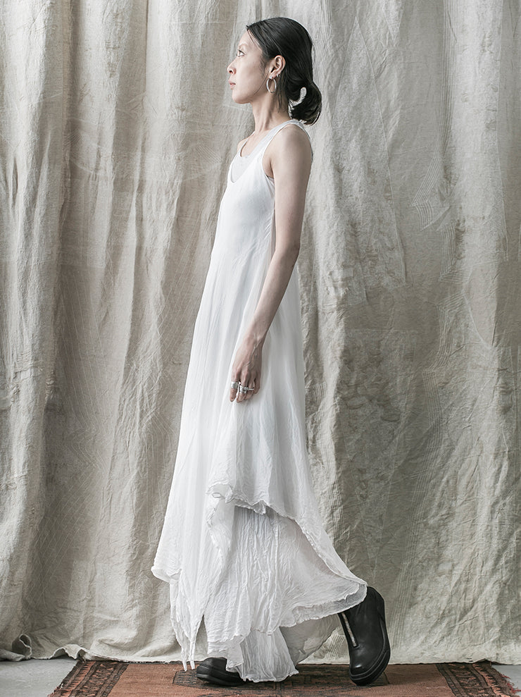 MARC LE BIHAN<br> Silk camisole long dress WHITE