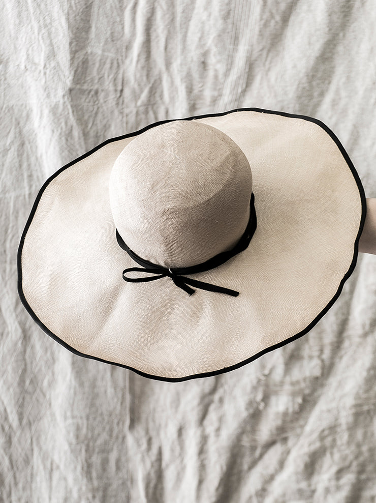 HORISAKI<br> SHELS015 Antique Paris Sisal Straw Hat NATURE