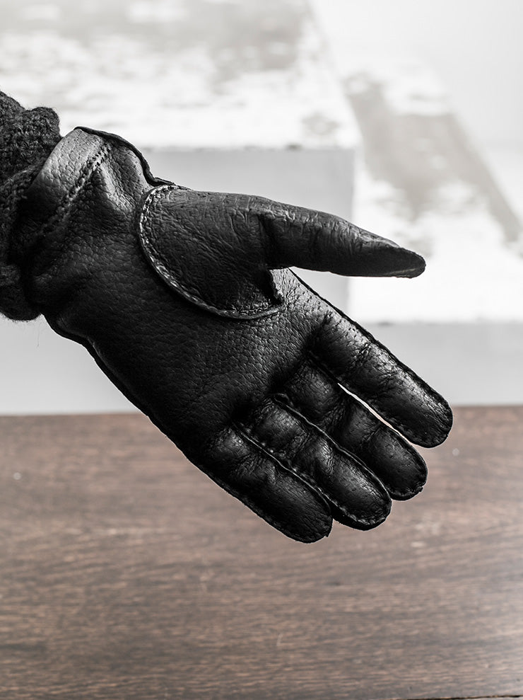 EMATYTE<br> Unisex peccary leather gloves BLACK