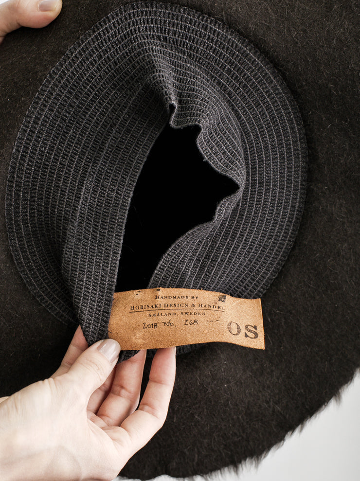 HORISAKI<br> RHOS008PLPP Vintage Rabbit Fur Felt Reversible Hat BROWN