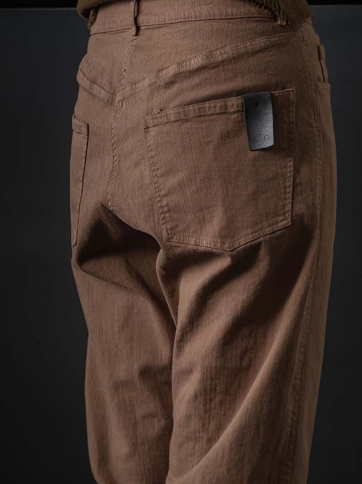 s°n / serien°umerica<br> WOMENS Classic 5 pocket denim trousers / TABACCO
