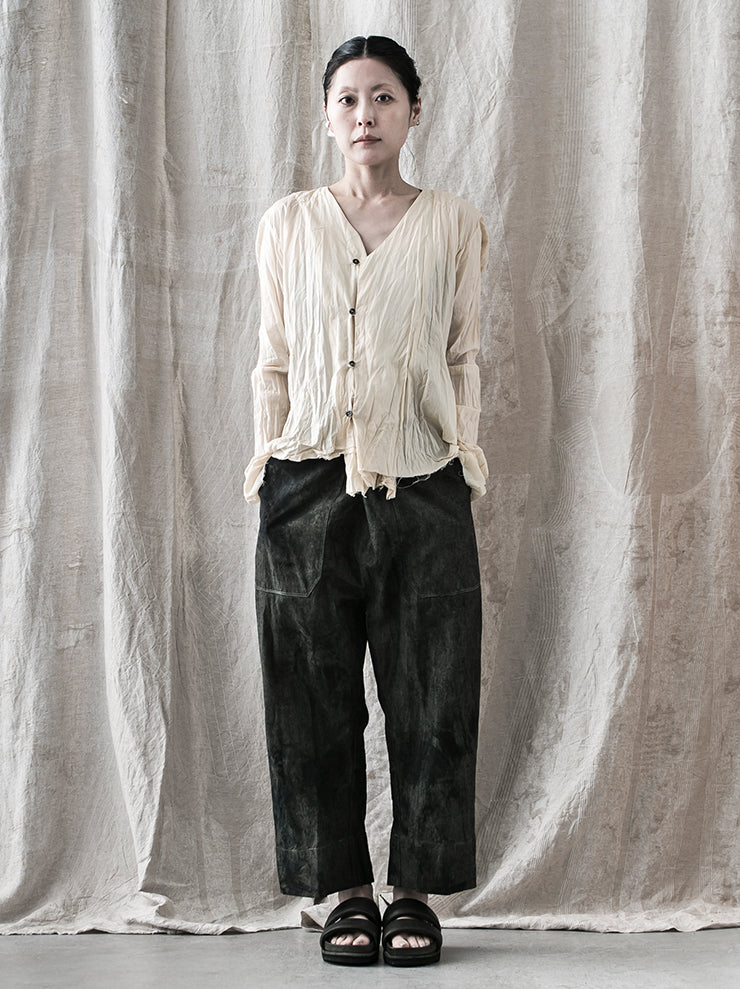ATELIER SUPPAN <br>WOMENS pleated jeans