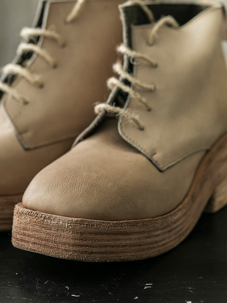 NUTSA MODEBADZE × 24th of AUGUST<br> Women's lace-up shoes NATURAL OIL × NATURAL SOLE boots