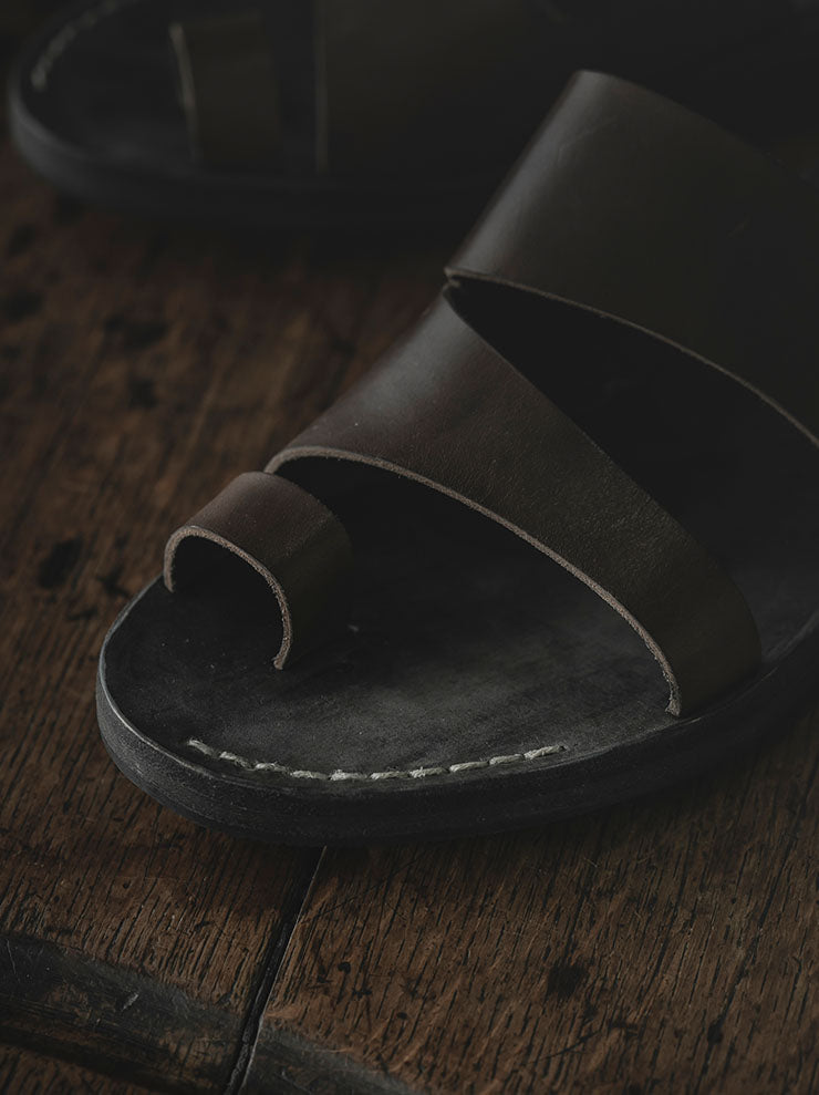 EMATYTE<br> MENS Calf Leather Sandal / Dark Brown