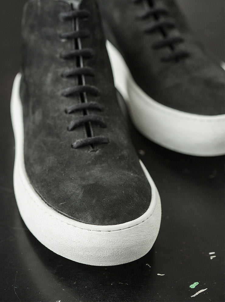 the last conspiracy<br> Matte leather sneakers BLACK＆WHITE
