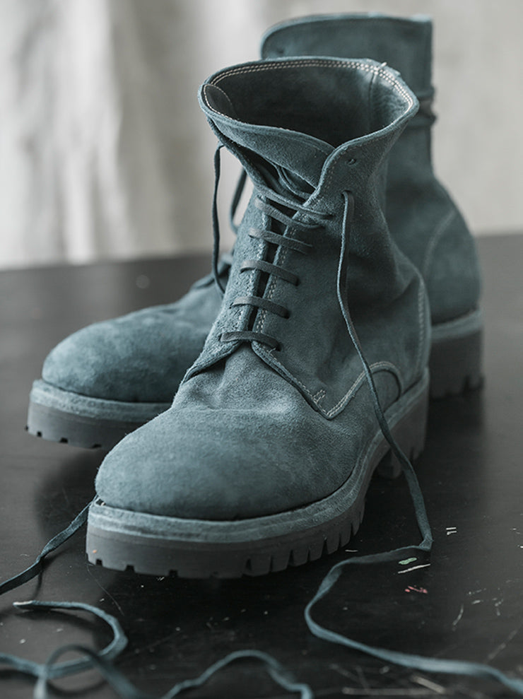 GUIDI, WOMENS レースアップブーツ 795V STEEL BLUE CV72T / BABY BUFFALO REVERSE