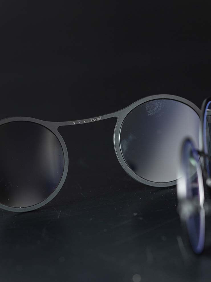 RIGARDS×THE VIRIDI-ANNE<br> Titanium frame sunglasses / MATTE BLACK × BLACK / RG2001TVA