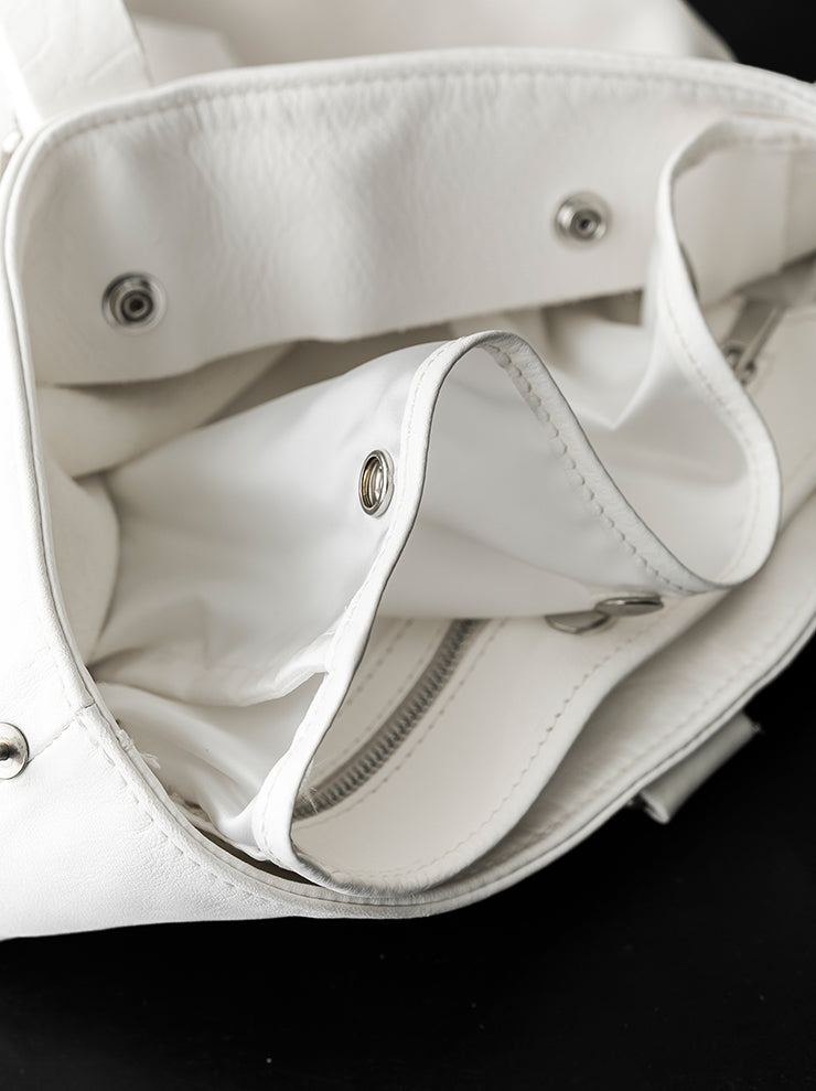 GUIDI<br> Bucket bag WK06 WHITE CO00T / SOFT HORSE FULL GRAIN
