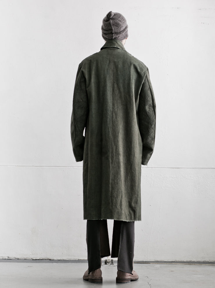 By Walid<br> Men's Nadim coat MILITARY / military canvas cotton / SIZE L