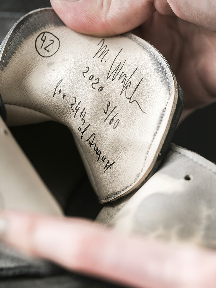 MATTHIAS WINKLER<br> MENS Antique Leather Boots / PATCH WORK BLACK