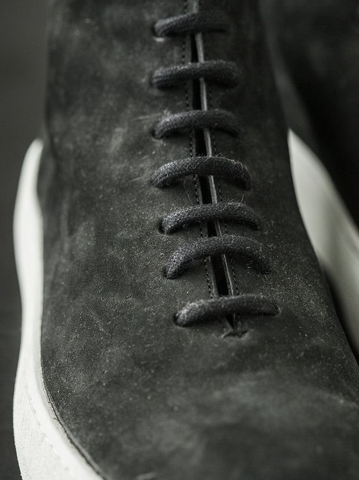 the last conspiracy<br> Matte leather sneakers BLACK＆WHITE